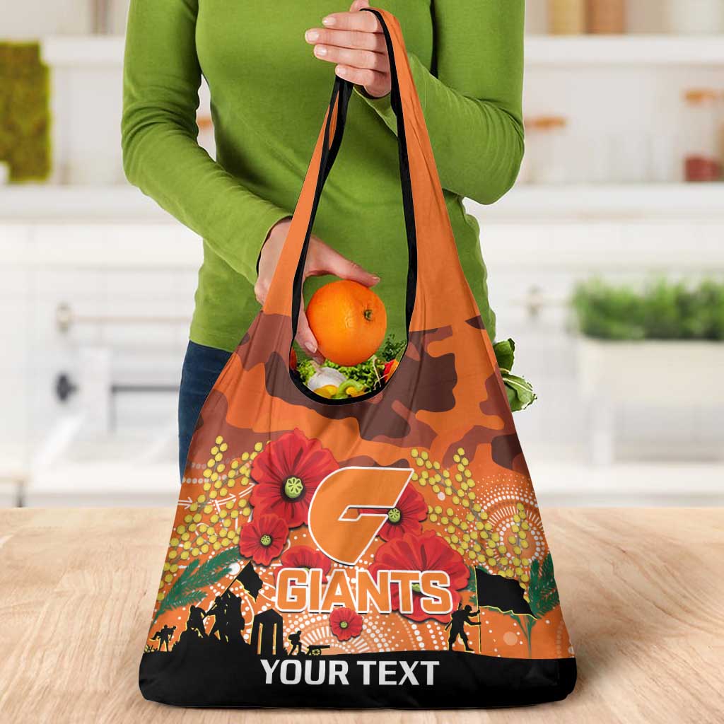 Custom Giants Football ANZAC Grocery Bag Gallipoli Camouflage With Poppies