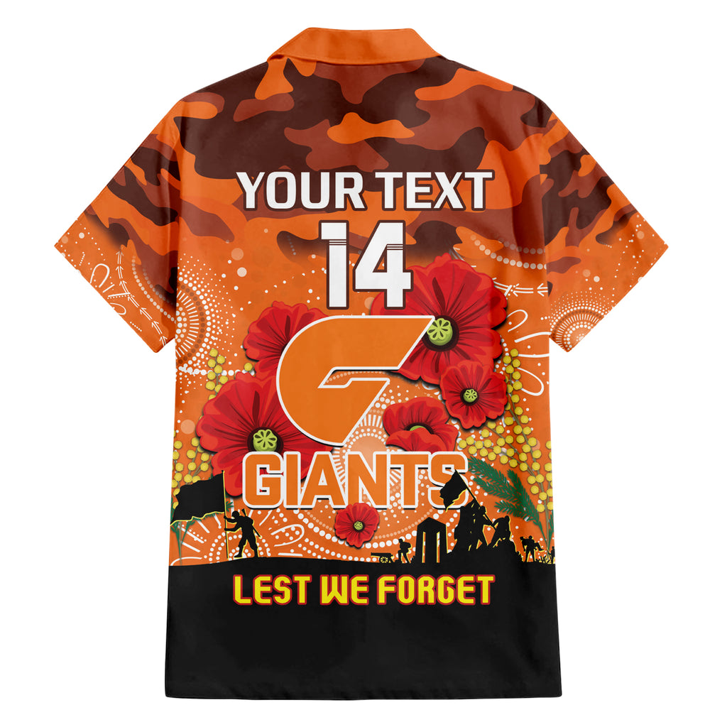 Custom Giants Football ANZAC Hawaiian Shirt Gallipoli Camouflage With Poppies