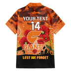 Custom Giants Football ANZAC Hawaiian Shirt Gallipoli Camouflage With Poppies