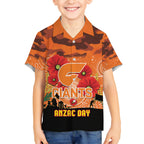 Custom Giants Football ANZAC Hawaiian Shirt Gallipoli Camouflage With Poppies
