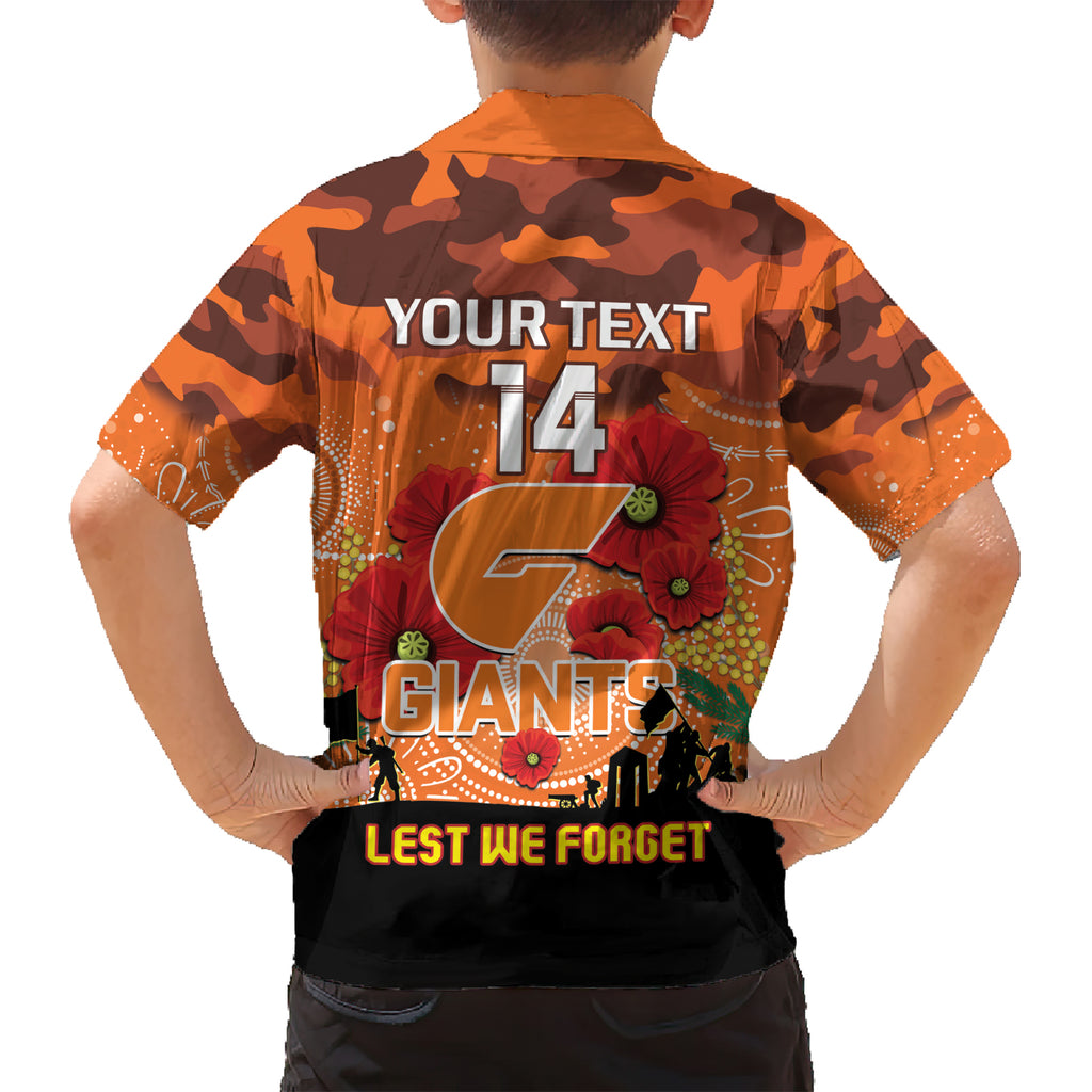Custom Giants Football ANZAC Hawaiian Shirt Gallipoli Camouflage With Poppies