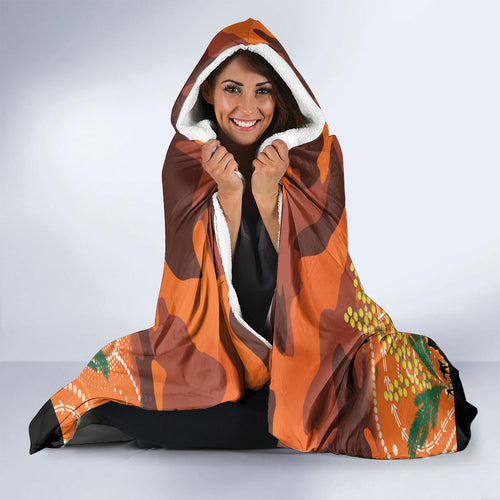Custom Giants Football ANZAC Hooded Blanket Gallipoli Camouflage With Poppies