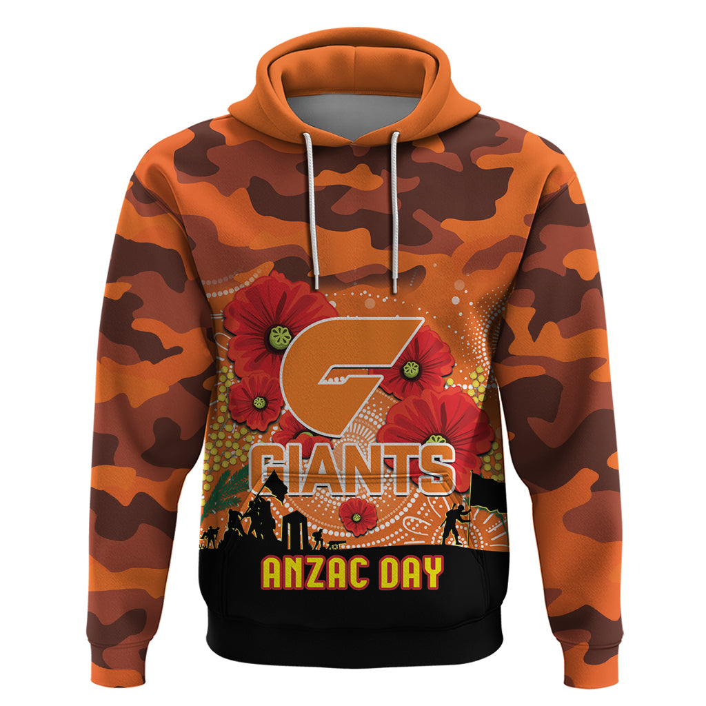 Custom Giants Football ANZAC Hoodie Gallipoli Camouflage With Poppies