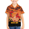 Custom Giants Football ANZAC Kid Hawaiian Shirt Gallipoli Camouflage With Poppies