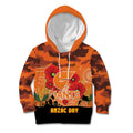 Custom Giants Football ANZAC Kid Hoodie Gallipoli Camouflage With Poppies