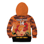 Custom Giants Football ANZAC Kid Hoodie Gallipoli Camouflage With Poppies