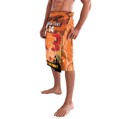 Custom Giants Football ANZAC Lavalava Gallipoli Camouflage With Poppies
