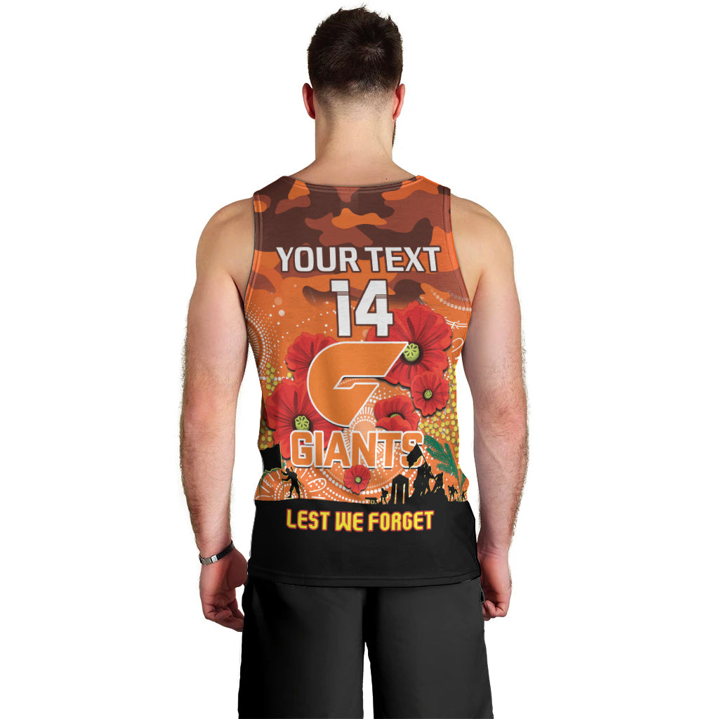 Custom Giants Football ANZAC Men Tank Top Gallipoli Camouflage With Poppies