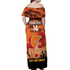 Custom Giants Football ANZAC Off Shoulder Maxi Dress Gallipoli Camouflage With Poppies