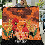 Custom Giants Football ANZAC Quilt Gallipoli Camouflage With Poppies