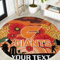 Custom Giants Football ANZAC Round Carpet Gallipoli Camouflage With Poppies
