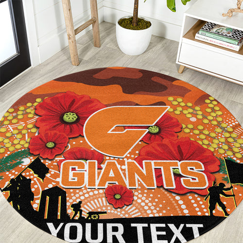Custom Giants Football ANZAC Round Carpet Gallipoli Camouflage With Poppies