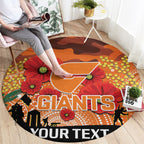 Custom Giants Football ANZAC Round Carpet Gallipoli Camouflage With Poppies
