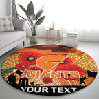 Custom Giants Football ANZAC Round Carpet Gallipoli Camouflage With Poppies