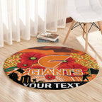 Custom Giants Football ANZAC Round Carpet Gallipoli Camouflage With Poppies