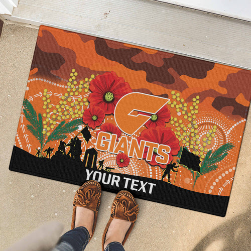 Custom Giants Football ANZAC Rubber Doormat Gallipoli Camouflage With Poppies
