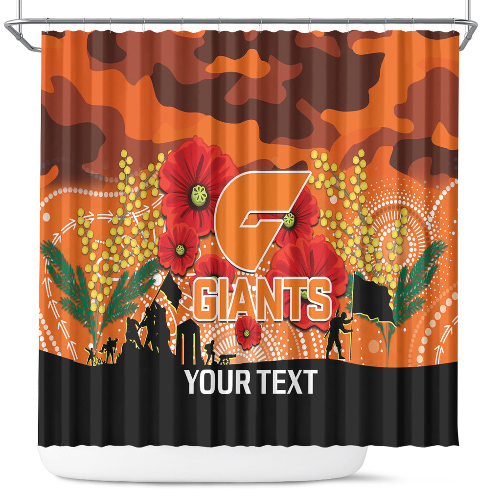 Custom Giants Football ANZAC Shower Curtain Gallipoli Camouflage With Poppies