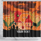 Custom Giants Football ANZAC Shower Curtain Gallipoli Camouflage With Poppies