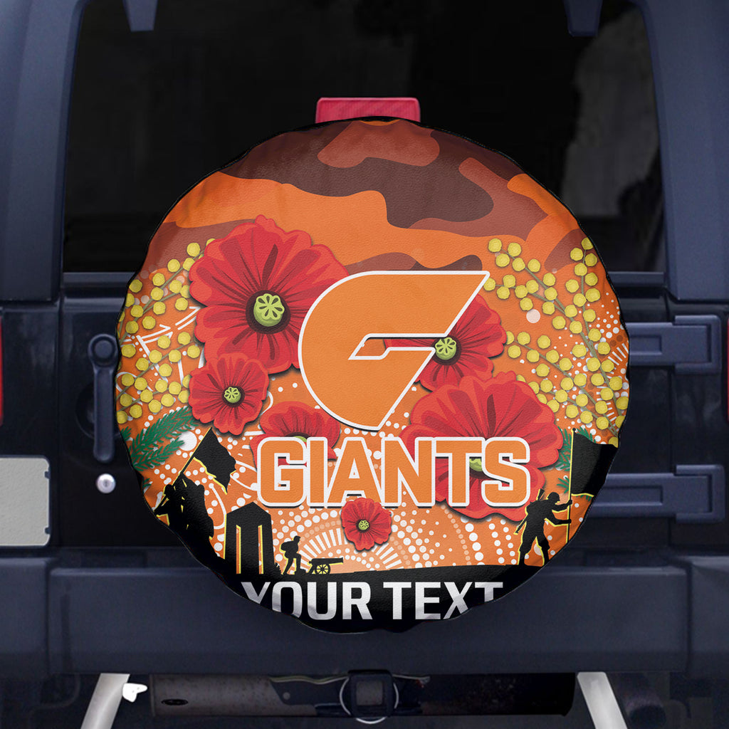 Custom Giants Football ANZAC Spare Tire Cover Gallipoli Camouflage With Poppies