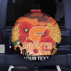 Custom Giants Football ANZAC Spare Tire Cover Gallipoli Camouflage With Poppies