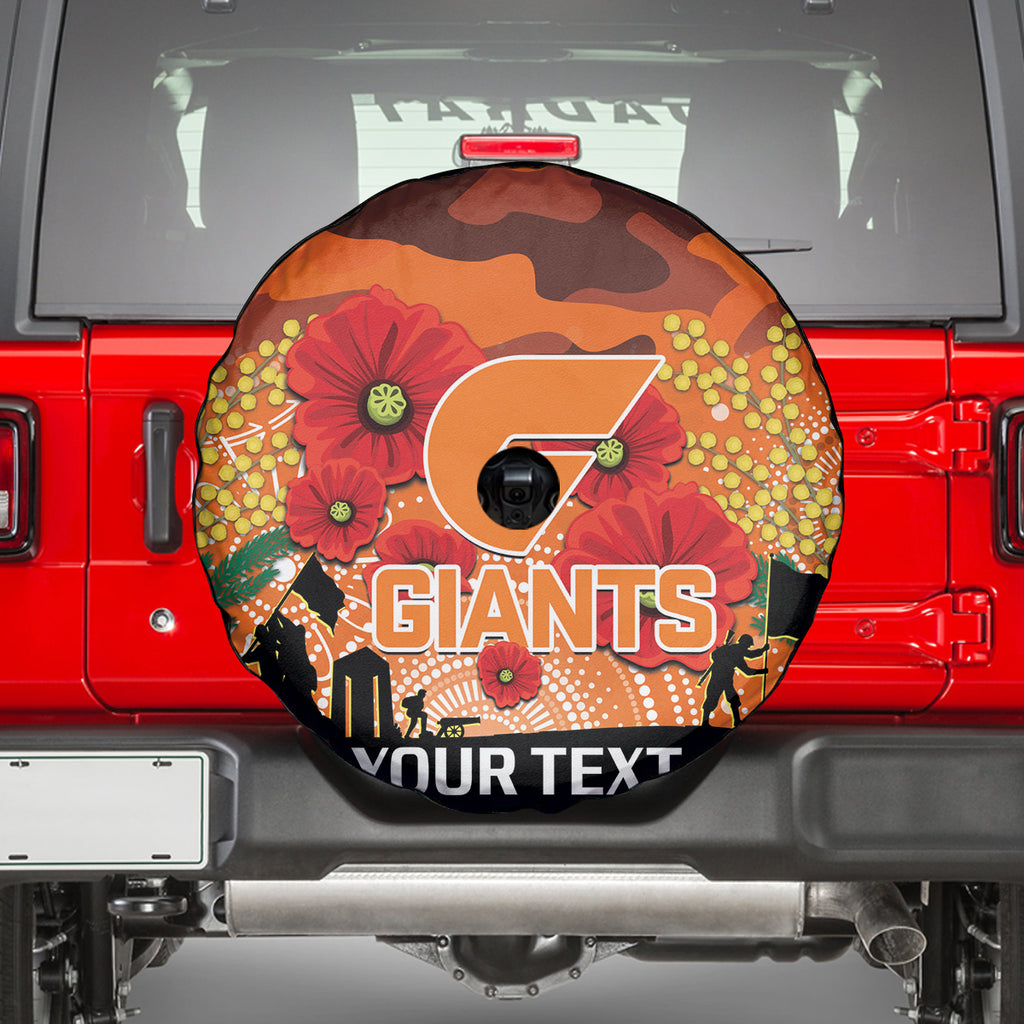 Custom Giants Football ANZAC Spare Tire Cover Gallipoli Camouflage With Poppies