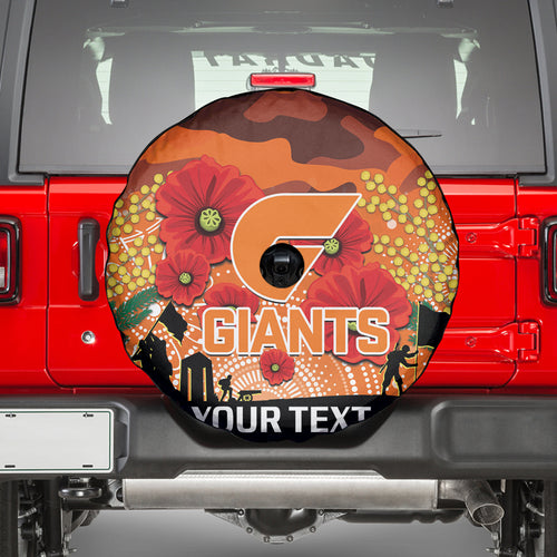 Custom Giants Football ANZAC Spare Tire Cover Gallipoli Camouflage With Poppies