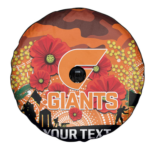 Custom Giants Football ANZAC Spare Tire Cover Gallipoli Camouflage With Poppies
