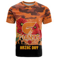 Custom Giants Football ANZAC T Shirt Gallipoli Camouflage With Poppies