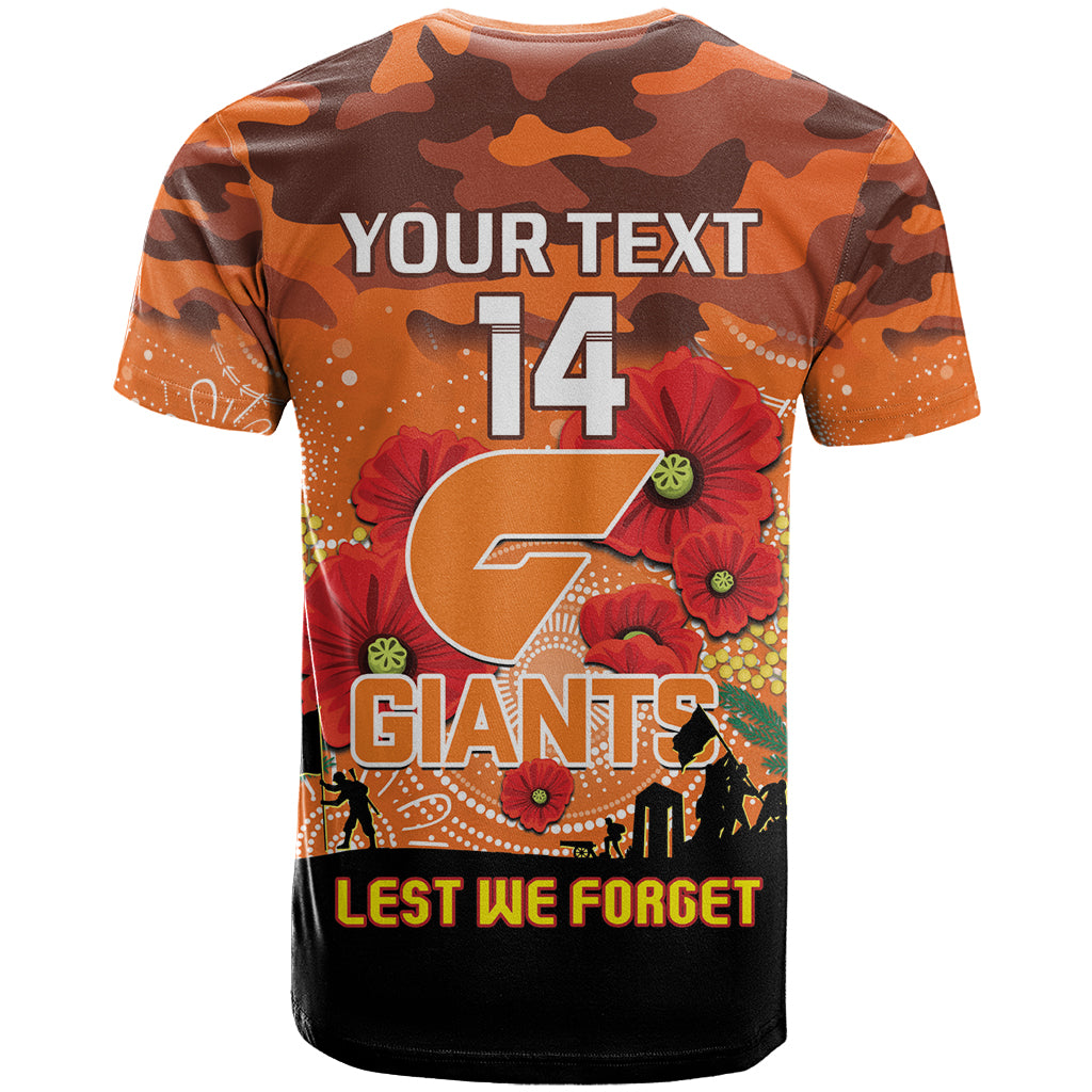 Custom Giants Football ANZAC T Shirt Gallipoli Camouflage With Poppies