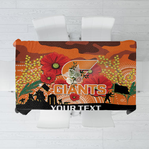 Custom Giants Football ANZAC Tablecloth Gallipoli Camouflage With Poppies