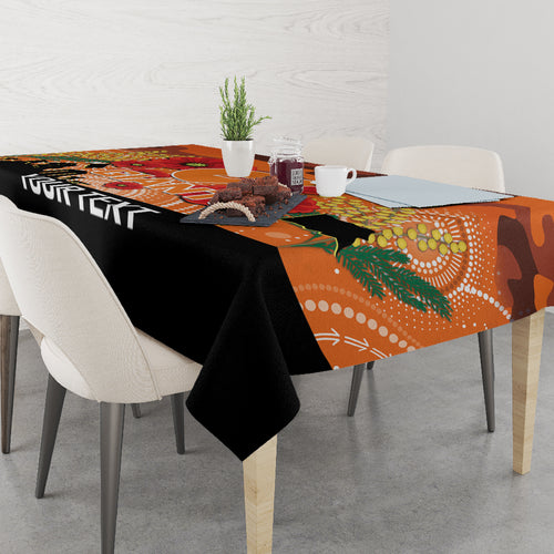 Custom Giants Football ANZAC Tablecloth Gallipoli Camouflage With Poppies