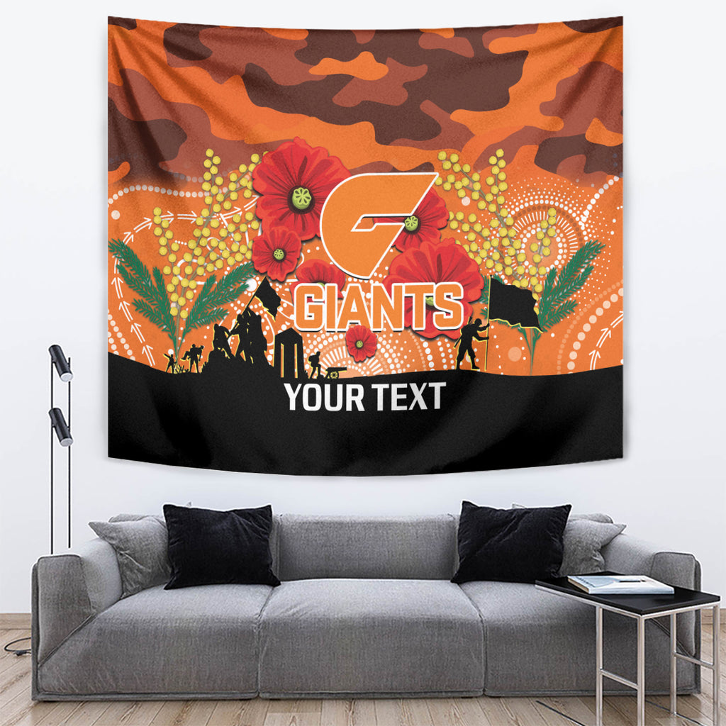 Custom Giants Football ANZAC Tapestry Gallipoli Camouflage With Poppies
