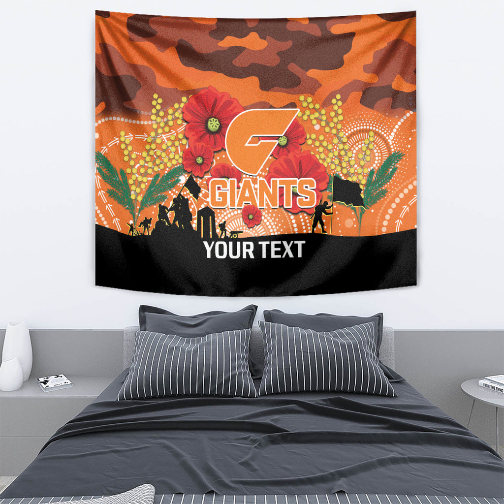 Custom Giants Football ANZAC Tapestry Gallipoli Camouflage With Poppies