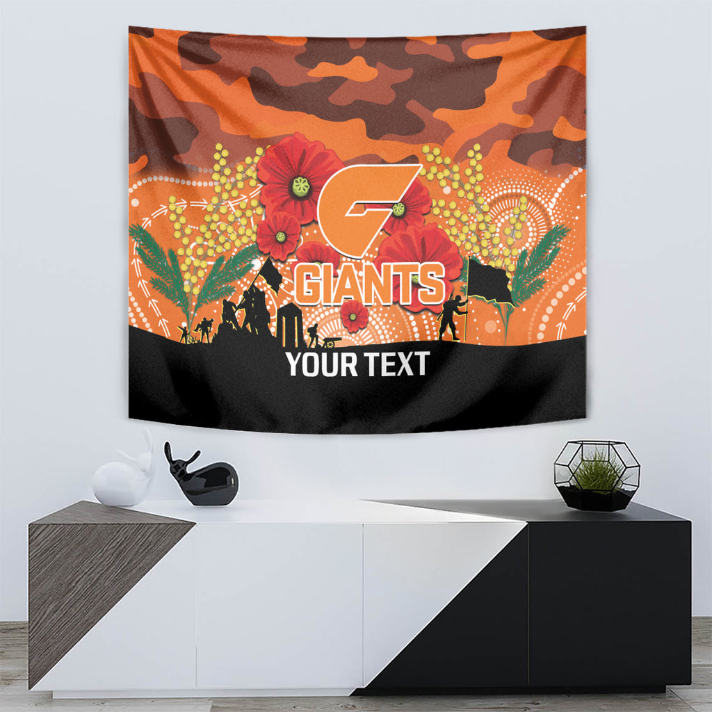 Custom Giants Football ANZAC Tapestry Gallipoli Camouflage With Poppies