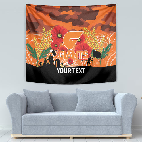 Custom Giants Football ANZAC Tapestry Gallipoli Camouflage With Poppies