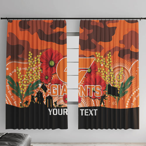 Custom Giants Football ANZAC Window Curtain Gallipoli Camouflage With Poppies