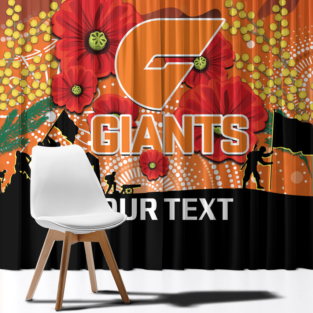 Custom Giants Football ANZAC Window Curtain Gallipoli Camouflage With Poppies