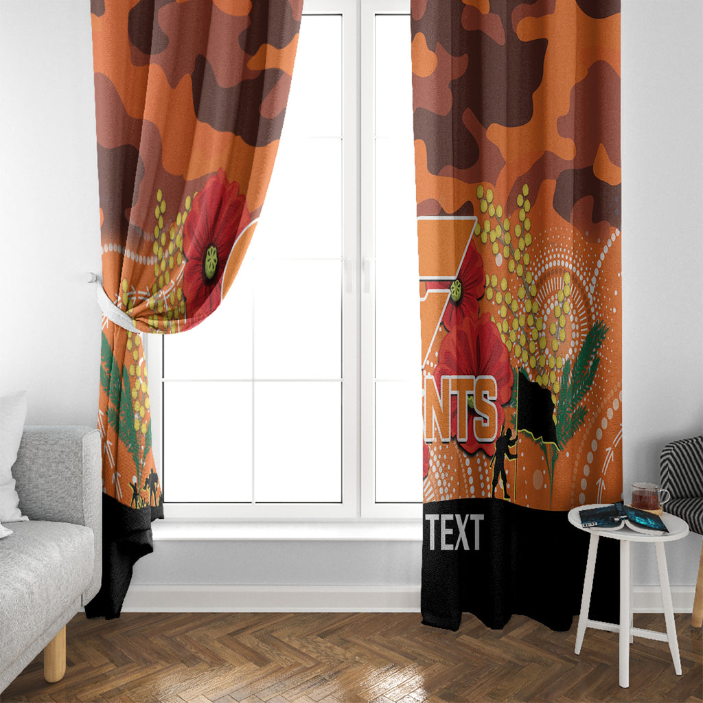 Custom Giants Football ANZAC Window Curtain Gallipoli Camouflage With Poppies