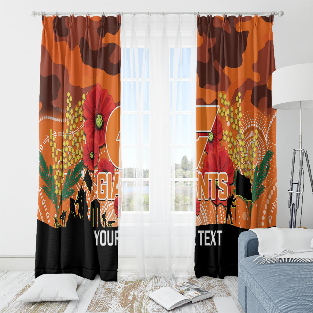Custom Giants Football ANZAC Window Curtain Gallipoli Camouflage With Poppies