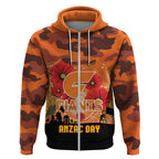 Custom Giants Football ANZAC Zip Hoodie Gallipoli Camouflage With Poppies