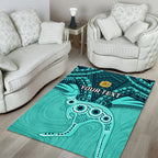 Custom Australia Matildas Area Rug Polynesian Mix Turquoise Marble