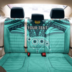 Custom Australia Matildas Back Car Seat Cover Polynesian Mix Turquoise Marble