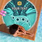 Custom Australia Matildas Beach Blanket Polynesian Mix Turquoise Marble