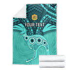 Custom Australia Matildas Blanket Polynesian Mix Turquoise Marble