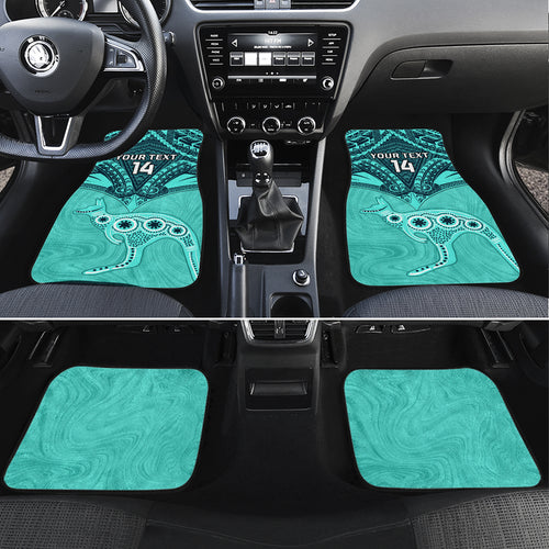 Custom Australia Matildas Car Mats Polynesian Mix Turquoise Marble