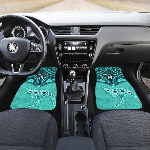 Custom Australia Matildas Car Mats Polynesian Mix Turquoise Marble