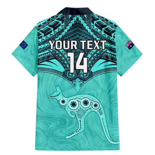 Custom Australia Matildas Family Matching Mermaid Dress and Hawaiian Shirt Polynesian Mix Turquoise Marble