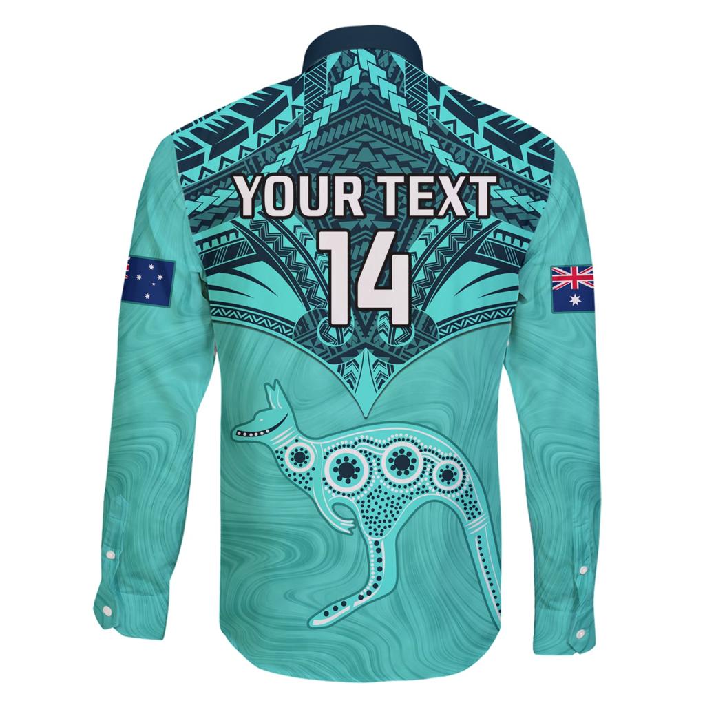 Custom Australia Matildas Family Matching Short Sleeve Bodycon Dress and Hawaiian Shirt Polynesian Mix Turquoise Marble