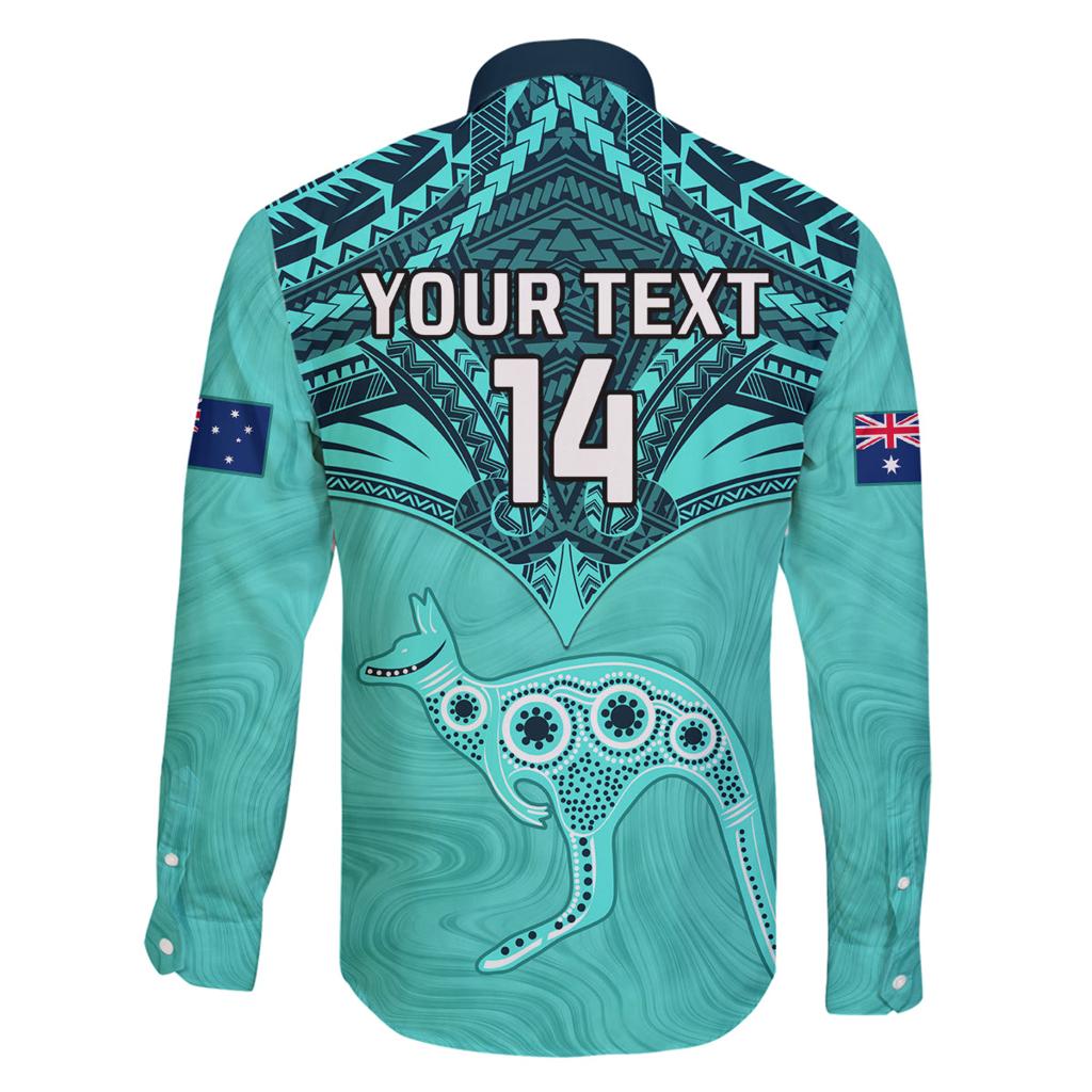 Custom Australia Matildas Family Matching Summer Maxi Dress and Hawaiian Shirt Polynesian Mix Turquoise Marble