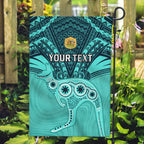 Custom Australia Matildas Garden Flag Polynesian Mix Turquoise Marble